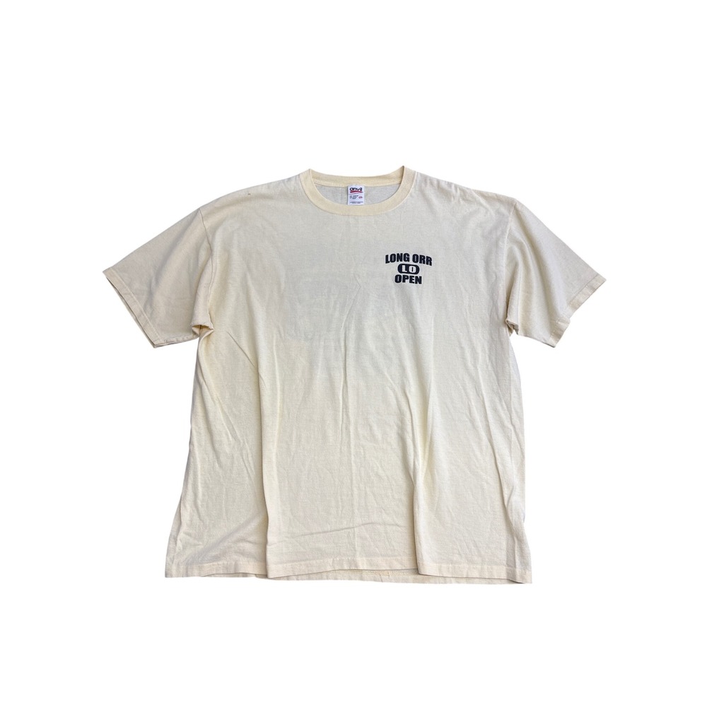 Vintage Anvil Long Orr Open Golf Graphic T-Shirt Mens 2XL Yellow Short Sleeve